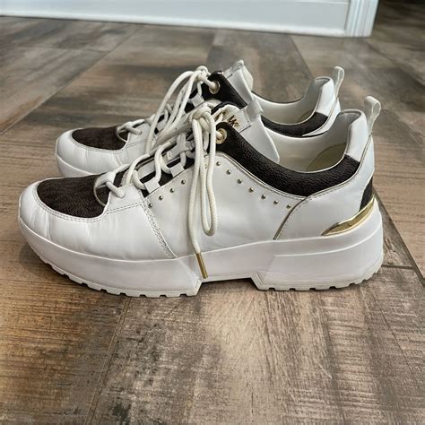 michael michael kors cosmo studded leather and logo trainer|Michael Michael Kors Cosmo Trainer Sneakers .